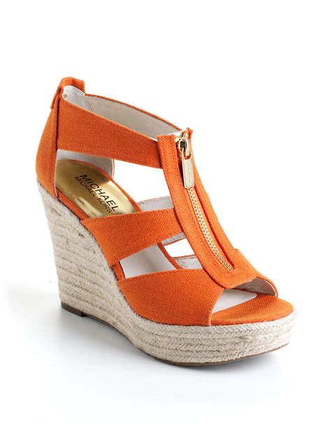 michael kors damita wedge orange|Michael Kors Damita Wedge Sandals for Women for sale .